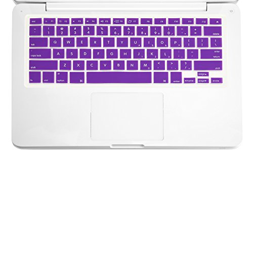 TopCase Keyboard Silicone Skin Cover for Macbook 13-Inch 13.3-Inch (1st Generation/A1181) with TopCase Mouse Pad - Purple
