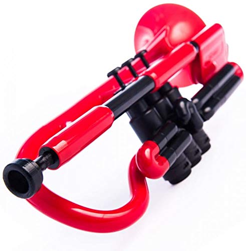 Pinstrument Pcornet Plastic Cornet - Mouthpieces And Carrying Bag - Bb Authentic Sound For Student & Beginner - Durable Abs Construction - Red #TOP2