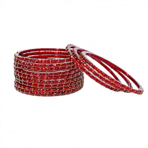 Image of Raindrop Crystal Glass Bangles, Pack of 12