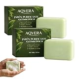 AQVERA — Jabón Purificante Antimicótico, AQVERA Jabón para la piel con aceite de árbol de té, Elimina hongos de raíz en todo el cuerpo, natural y apto para zonas sensibles. (2 paquete)