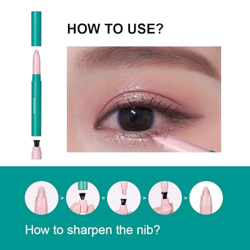 Fovcos Professional Makeup Eyeshadow Pencil, Advanced Shadow Stick, Eye Shadow Pencils, Eye Pencil, Eyeshadow Stick, Eye highlighter, Eyeshadow Pen (Pink)