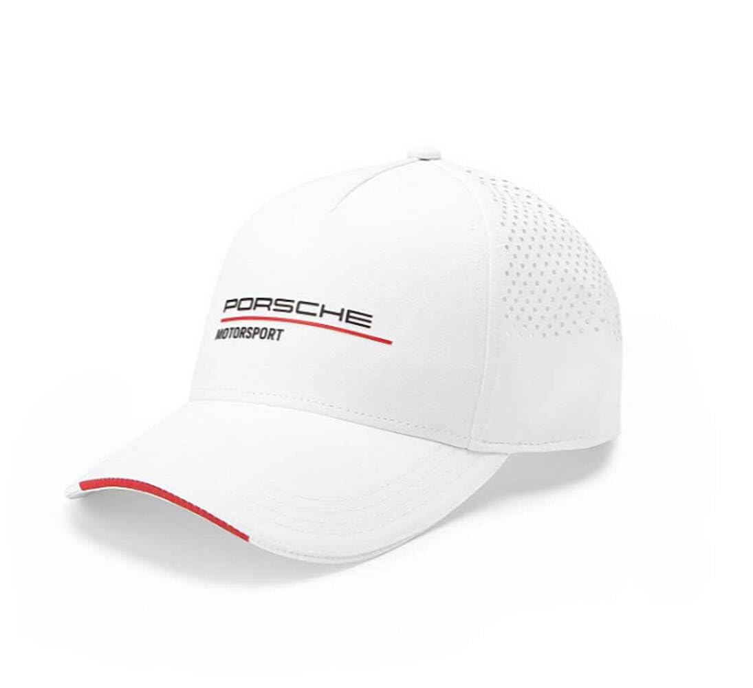Porsche Motorsport Unisex White Cap, Adult, One Size, Adjustable, Official Merchandise