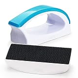 Jor Glass Fish Tank Scrubber, White and Blue Aquarium Brush, Floating Brush Tool, 1 Pack