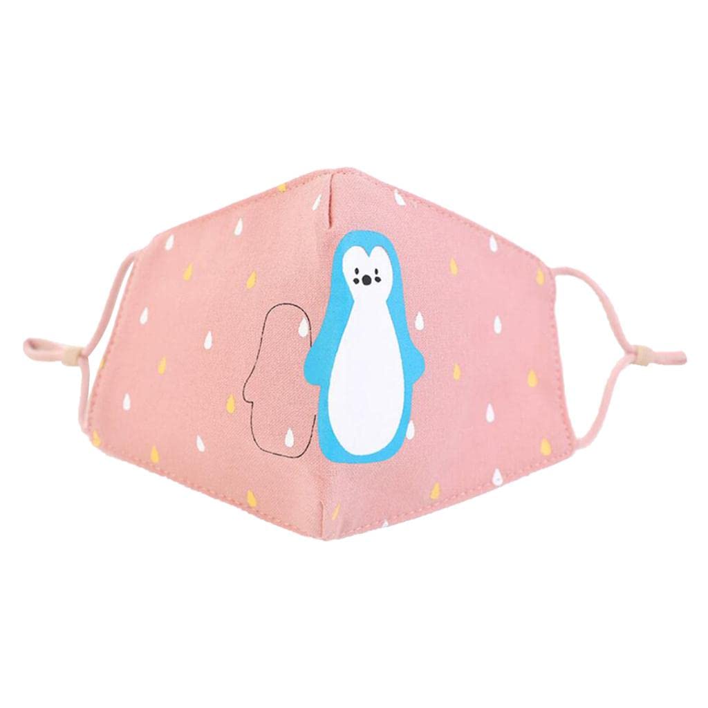 Kid Winter Thickened Face Mask Anti-Dust Mouth Mask Washable Pink Penguin-picture-20
