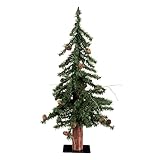 Vickerman A807220 Unlit Frosted Norway Alpine Artificial Christmas Tree, 2' x 14