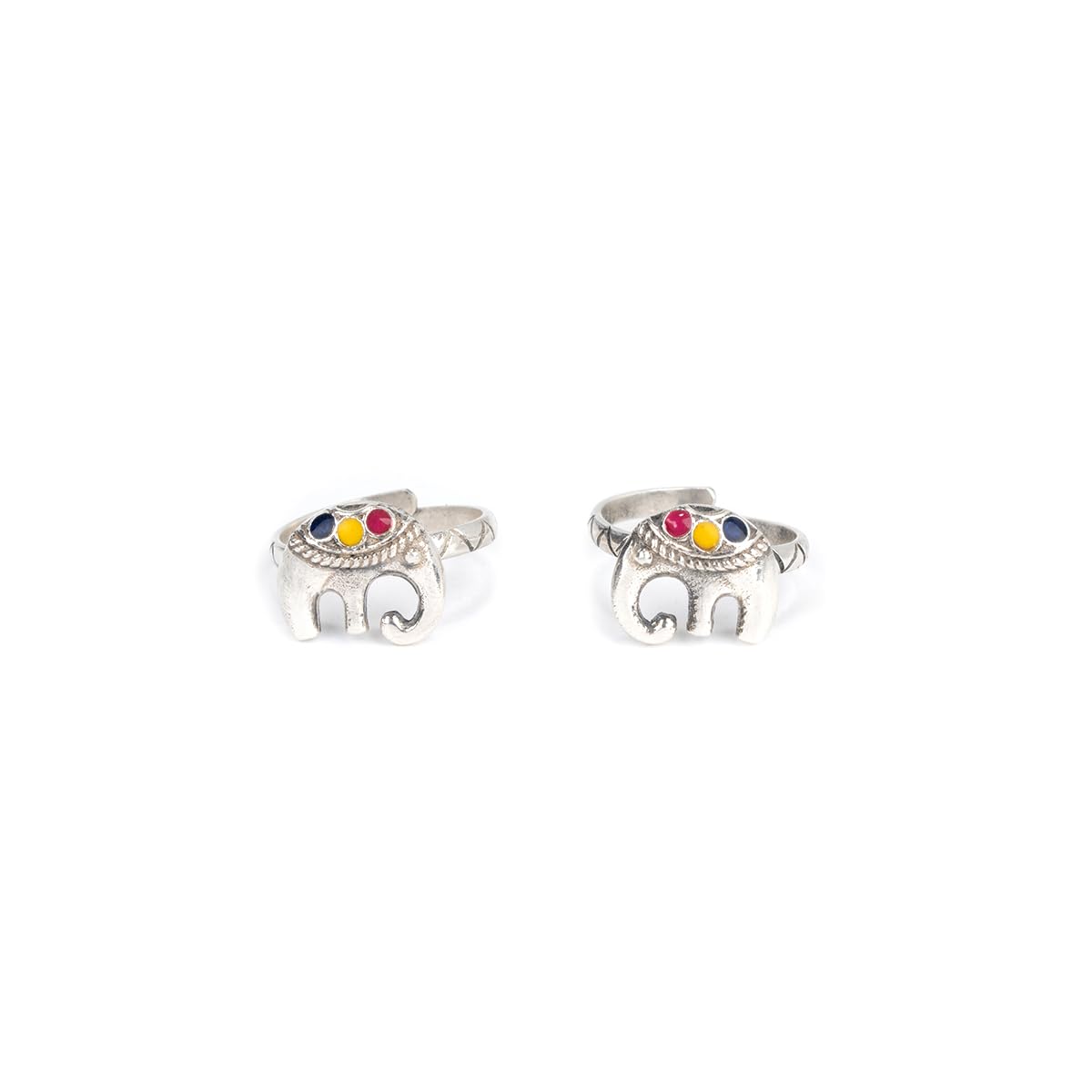 by Caratlane Hathi Motif Toe Rings in Oxidised 925 Silver for women-image-37