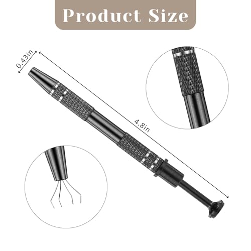 Piercing Kugel Zange 4 Zinken Perlenhalte 12cmPiercing Kugelhalter Schmuck Pinzette Prong Pinzette Schmuck Pick Up Werkzeug Prong Piercing Kugelhalter für Schmuck Uhren Schwarz