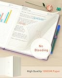 Smarpau Journal Notebook A5, Thick 320 Pages Journal for Women Men Writing, 100gsm Lined Paper No Bleed, Hardcover Leather Notebooks for Office School Work, 14.5 x 21cm - Purple - Image 3