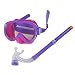 Smolisi Kids Youth Water Sports Silicone Scuba Swimming Swim Diving Mask Snorkel Glasses Anti Fog Goggles Set（Purple）