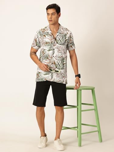 Image of Thomas Scott Men's | Floral | Half Sleeve | Slim Fit | Cotton Rayon | Cuban Collar | Casual Shirt