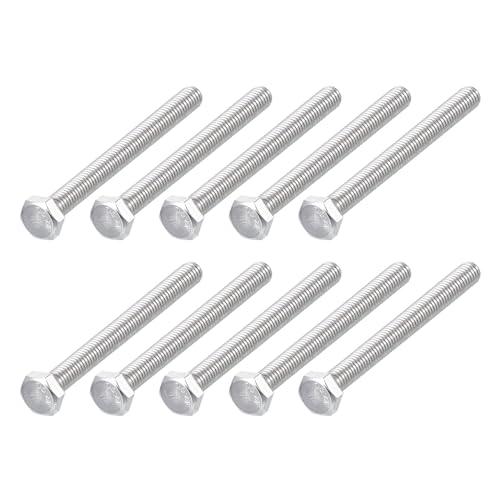 Image of METALLIXITY Hex Bolts (M6-1x65mm) 15Pcs, 304 Stainless Steel Coarse Fully Threaded Hex Head Screw Bolt Machine Screws - for Furniture Repair, Silver