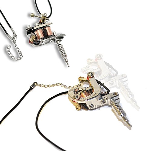 Preisvergleich Produktbild Micro Tätowiermaschine (SILBER 2) Anhänger Tattoomaschine TOP Geschenkidee