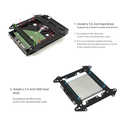YIMATEECO Hard Drive Mounting Bracket Kit,3.5 SSD Hard Disk Mounting Bracket Adapter,for 12CM Computer Case Fan Position( Black,Mounting Screws) - Image 5