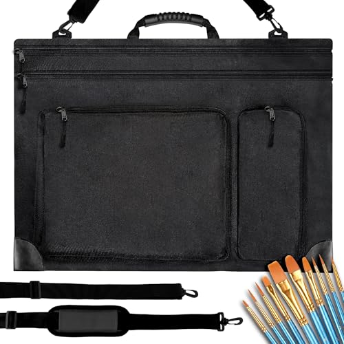 samet.en Art Portfolio Bag 18 x 24 Inches – Lightweight Waterproof Artist Portfolio Case with Shoulder Strap, Reinforced Corners, Art Folder for Artwork, Posters, Sketches & Drawings