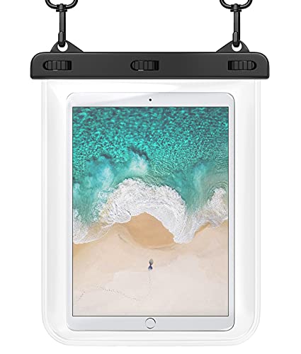 HeySplash Universal Waterproof Case, Underwater Tablet Dry Bag Pouch with Lanyard, Compatible with iPad 2021/iPad Air 2021/iPad Mini 6/5/4, iPad Pro, iPad Air, Huawei Honor Tablet Up to 12", Clear