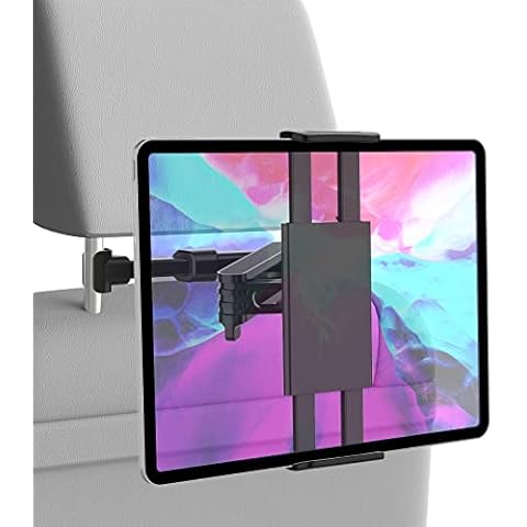 Wurycia Car Tablet Holder, Car Headrest Mount tablet Holder, ipad Car holder Back Seat for Kids, Universal 360° Rotating Car Seat Stand Cradle for All 4"-12.9" Tablets and cellphones Cover