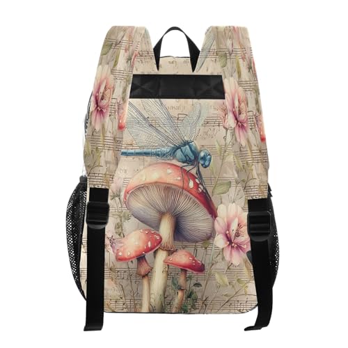 Clear Backpack for School Dragonfly Mushroom Music Score Transparent Bookbag for Girls See Through PVC Boy Backpacks3