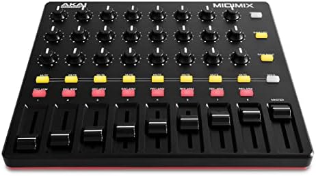 AKAI Professional MIDImix - Portable, Fully-Assignable MIDI Mixing Desk & DAW Controller With 8 Faders, 1 Master Fader, 24 Assignable Knobs and 16 Buttons Featuring 1 to 1 Mapping With Ableton Live