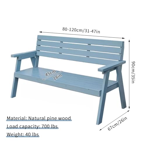 Banc d'extérieur en bois de pin cyan 120 cm résistant aux intempéries - 2