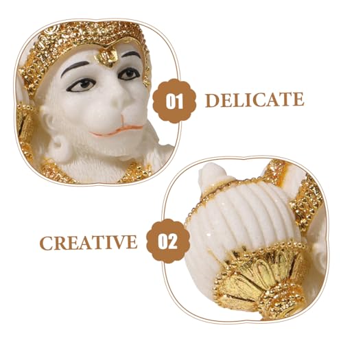 Statue Hanuman résine figurine décorative pour bureau chic - 5