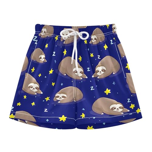 Bolaz Toddler Boys Swimwear Swim Trunks with Compression Liner 4T Sloth Star