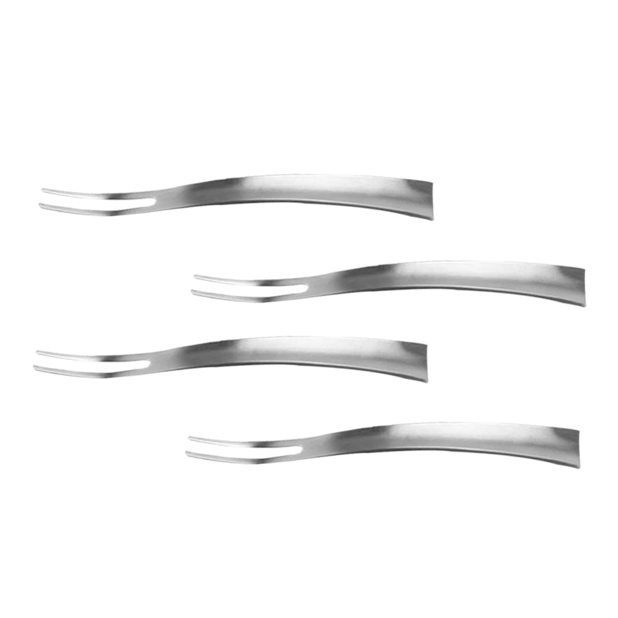 SOLUSTRE 4Pcs Stainless Steel Fruit Forks Two Tine Dessert Cutlery for Catering Appetizers Cakes Stainless Steel for Home Restaurant Use