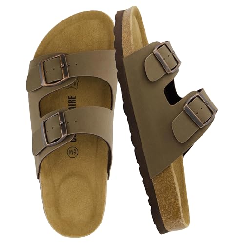 CUSHIONAIRE Lane Cork Footbed Sandals for Women, Brown 8