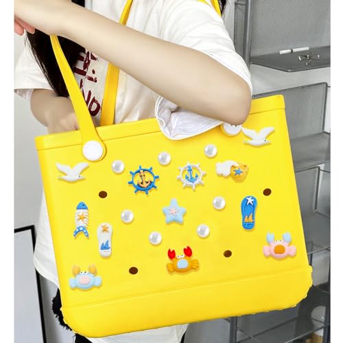 Accessories for Bogg Bag, Summer Ocean Decoration for Bogg Bag Charms, Compatible with Women Rubber Beach Bag Tote Handbag, 19 Pcs4
