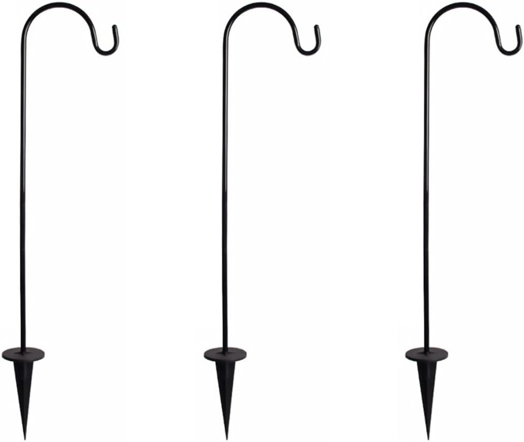 Gatuida 3pcs Small Shepherd Hooks Outdoor Hanging Hooks, 27.5 Inch Iron Garden Stakes for Hanging Planter Solar Lights