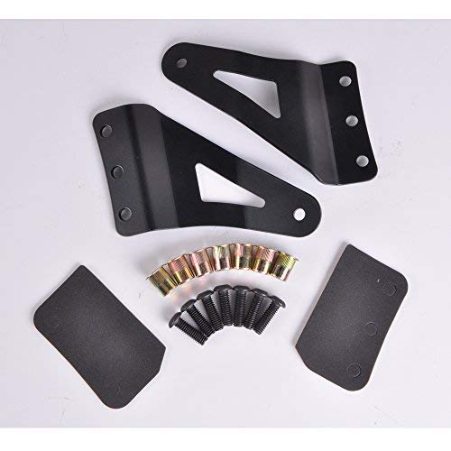 Omotor Upper Windshield Mounting Brackets(52inch Curved LED Light Bar) for 2007-2013 4wd/2wd Chevrolet Silverado 1500/2500hd/ 3500hd Pickup; 4wd/2wd 2007-2013 GMC Sierra 1500/2500hd/3500hd Pickup