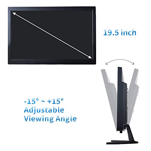 Image of Cocar 19.5 inch CCTV Monitor - 16:9 1600x900 BNC /YPbPr /VGA /HDMI /Audio In /Out, VESA Wall Mounting TFT LCD Security Camera Monitor for Home Surveillance Systems PC STB DVR
