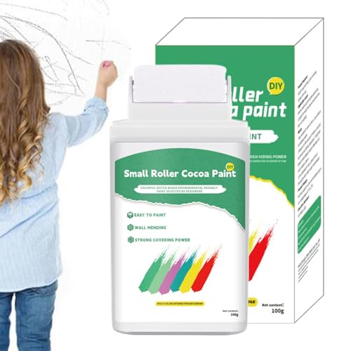 Vernice bianca per pareti, Pittura murale - Vernice al lattice da 100 g per la riparazione delle pareti | Vernice per ritocchi murali a base acqua con pennello a rullo, vernice bianca per soffitti, ki