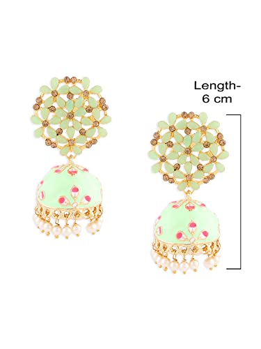 Meenakari Flower Shape Ethnic Jhumki Earring For Women
