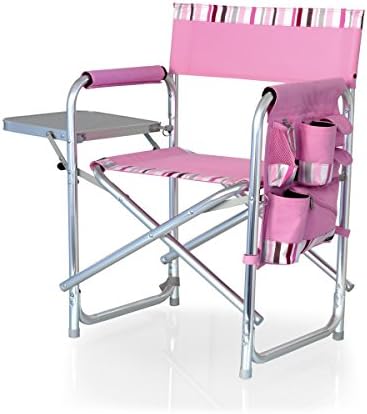 ONIVA - a Picnic Time brand - Sports Chair with Side Table, Beach Chair, Camp Chair for Adults, (Pink)