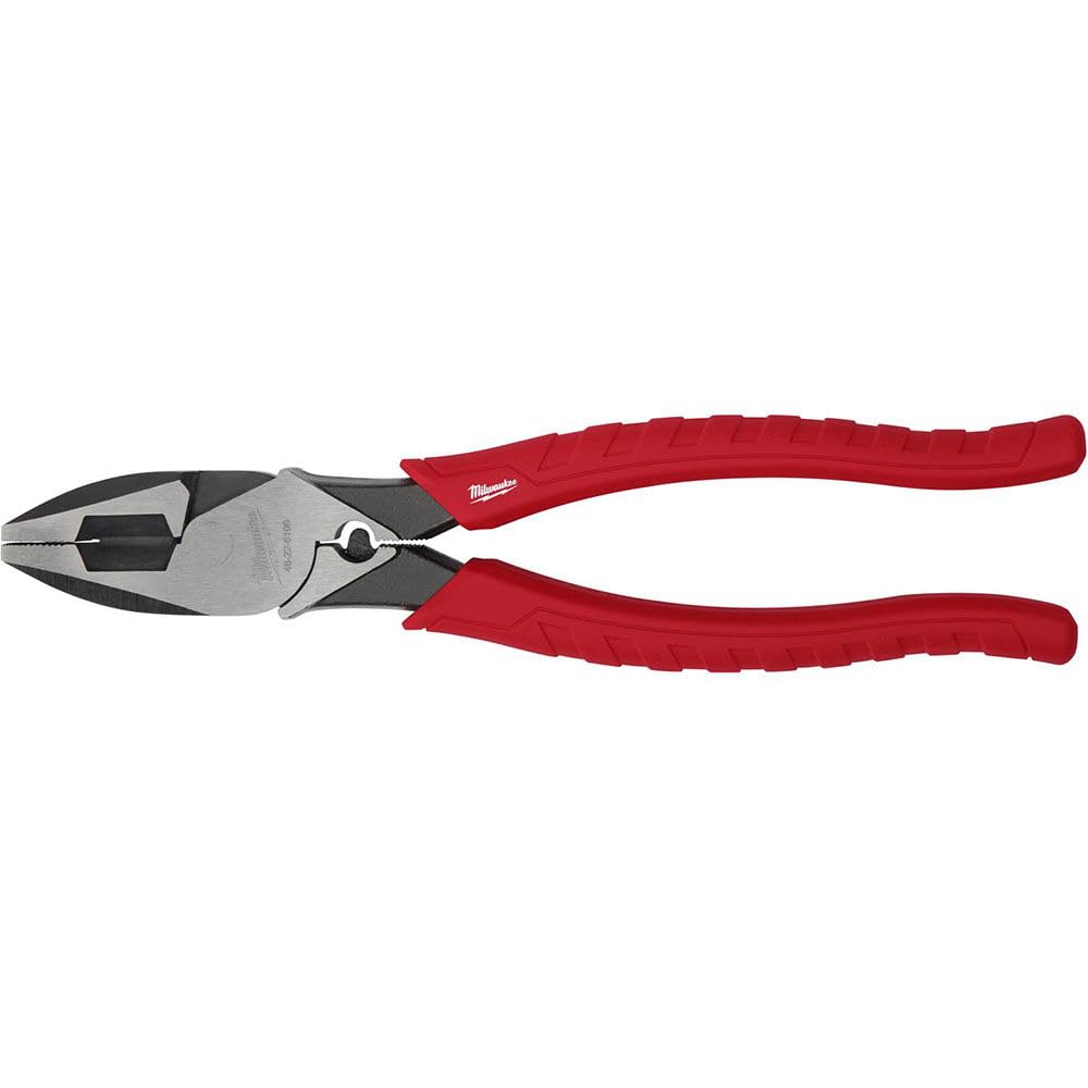 Milwaukee 48-22-6100 9 Inch Leverage Lineman Pliers w/ Crimper and Pipe Reaming Head Design