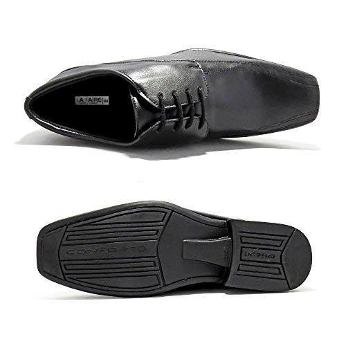Sapato Social Masculino La Faire Tamanho Especial com Cinto Dupla Face - Preto *** (br_footwear_size