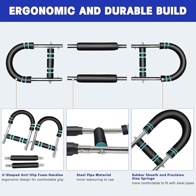 Arm Trainer, 60-110lb Adjustable Chest Workout Equipment Chest Trainer, Portable Spring Resistance Arm and Chest Trainer for Men & Women Enhancing Upper Body Muscle