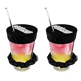 Nightcap The Original Drink Cover Scrunchie, 2 Pack – As Seen On Shark Tank And TikTok - Reusable - Wear On Wrist Or In Hair, Prevent Drink Spiking - Sanitary Pocket Keeps Cover Clean – Black