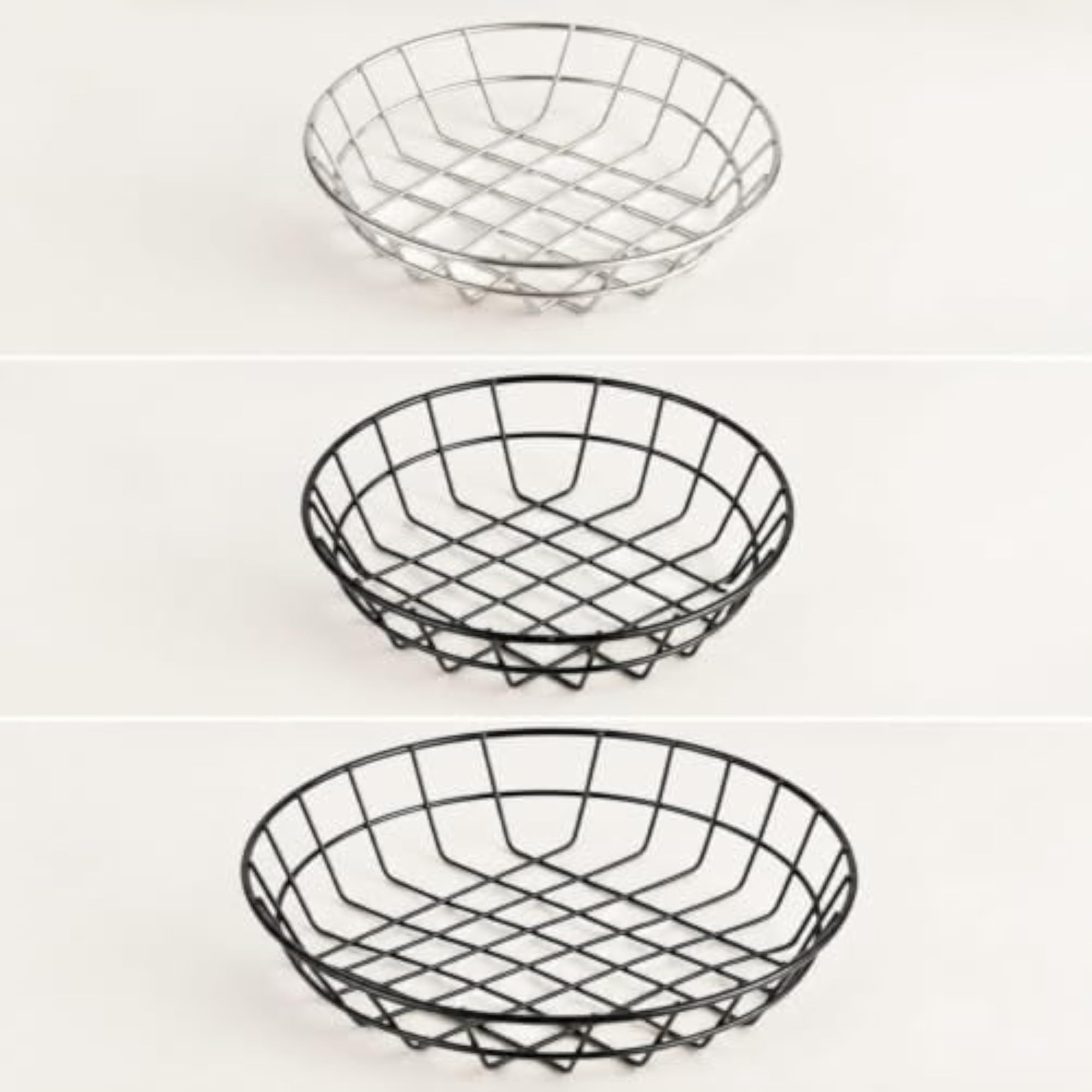 Liner Compatible Metal Wire Serving Basket, Versatile for Snacks