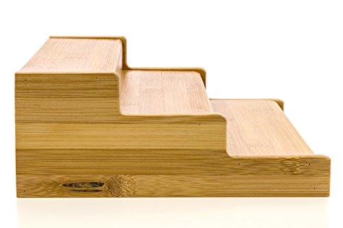 Expendable Spice Rack, Spice Shelf, Spice Storage Organizer 3 Tier Made Of Organice Bamboo By Intriom Bamboo Collection #TOP3