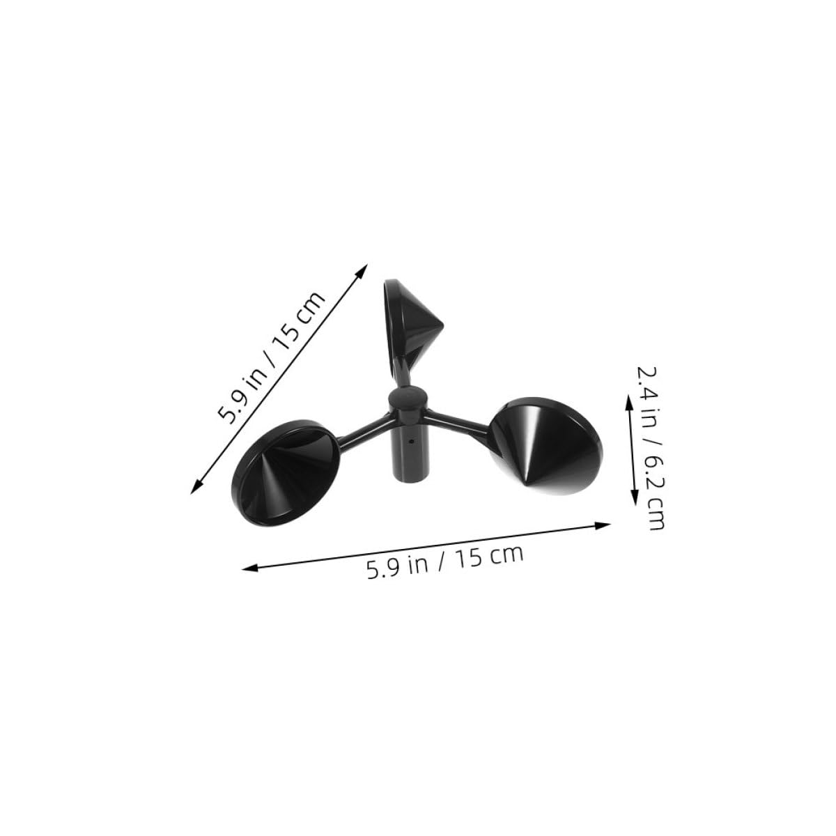 HOMSFOU Schalenanemometer tragbares Handanemometer 3 Stück-pack aus ABS für Präzise Windgeschwindigkeitsmessung für Außeneinsatz und Windkraftanlagen