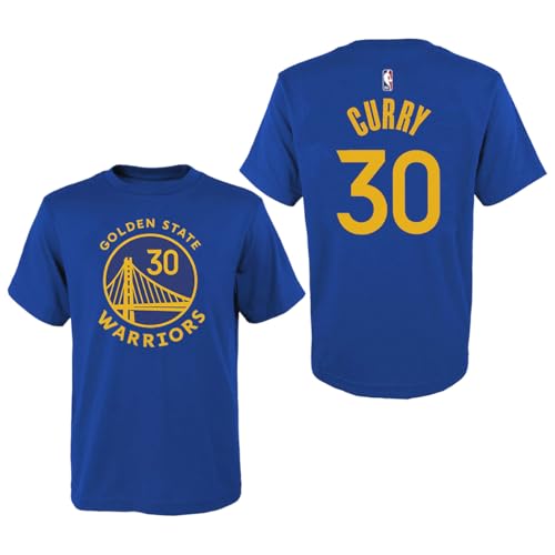 Outerstuff Stephen Curry Golden State Warriors #30 Youth Size Player Name & Number T-Shirt (Blue Youth Large-14/16)