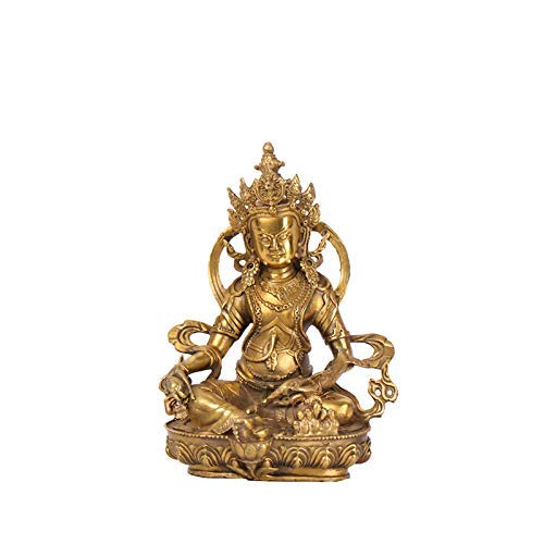 Statue de Bouddha en bronze cadeau traditionnel d'exception Huang Caishen jaune H3TF5J