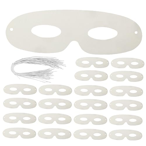 Toyvian Masques Blancs DéCorer, 40 Ensembles Masque De Bricolage Dhalloween Décor D'halloween De Mascarade Vierges En Pâte à Peindre Vierge Papier Enfant Déguisement Blanche