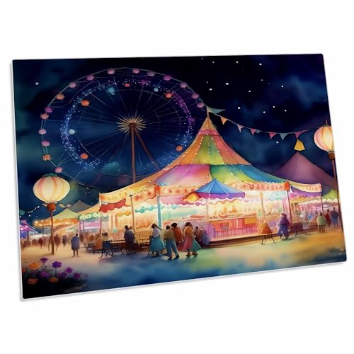 3dRose Carnival Night Scene Background - Desk Pad Place Mats miniatura 1