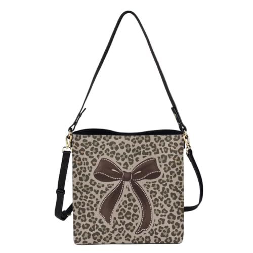 Image of HUGS IDEA Boho Bags for Women Leather Handbag Shoulder Bucket Crossbody Purse