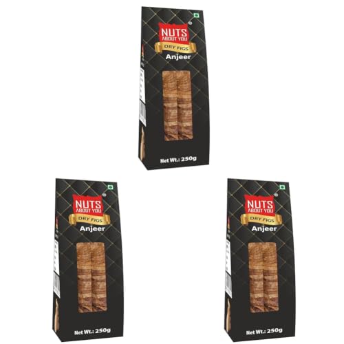Image of Nuts About You DRY FIGS, 250 g | 100% Natural | Premium | Anjeer (Pack of 3)