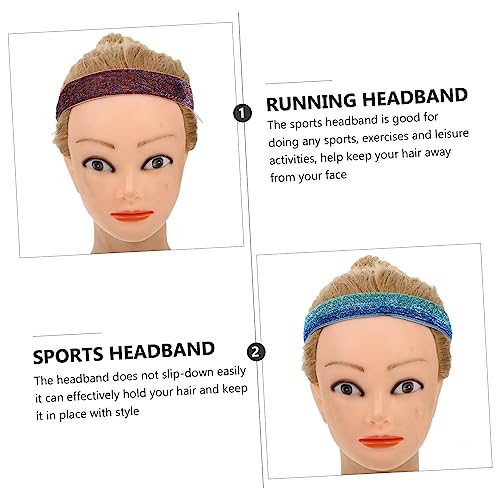 4Pcs Sequin Child Exercise Headband Elastic Sports Hairband for Kids Non-Slip Fitness Head Wrap Suitable for Outdoor Activities Comfortable Fit for Boys and Girls3