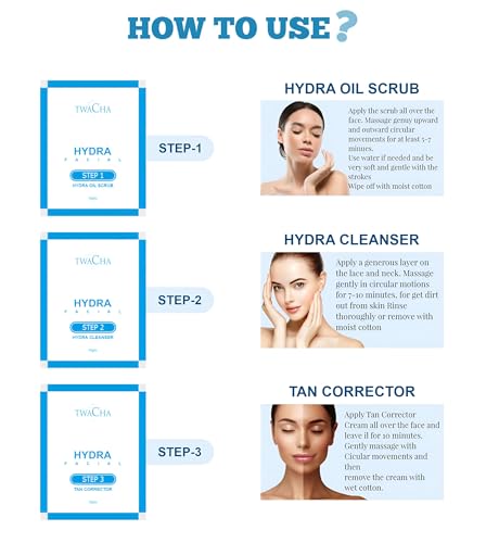 Image of TWACHA Hydra Facial Kit for Deep Hydration & Instant Brightening Skin With Hyaluronic Power For Multi-Level Skin Hydration And Rejuvenation Anti-Ageing Facial Kit for Men & Women, 1 Count