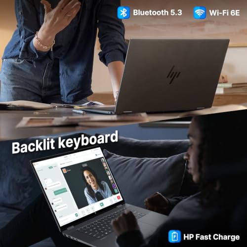 Image of HP OmniBook X Flip 2-in-1 16 inch 2K Touchscreen Laptop, Intel Core Ultra 9 288V, 32GB LPDDR5X, 3TB Storage (2TB SSD+1TB Docking Station), Copilot+ PC, Backlit Keyboard, Wi-Fi 6E, Win 11 Pro, Gray